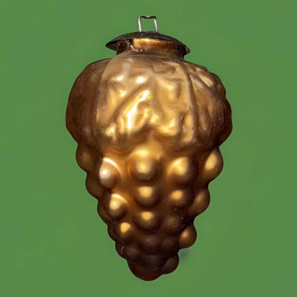 X Large Midwest Kugel Gold Christmas Tree Ornament Grape Heavy Made USA